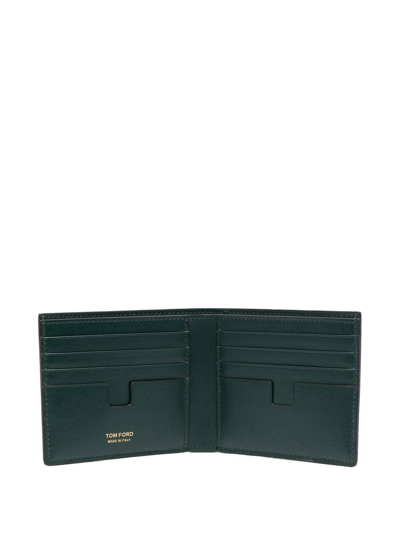 Shop Tom Ford T-line Crocodile-embossed Wallet In Green