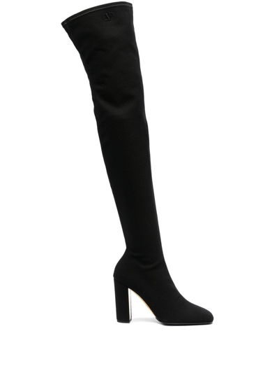 Shop Valentino 95mm Over-the-knee Boots In Black