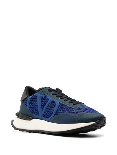 Shop Valentino Vlogo Signature Low-top Sneakers In Blue