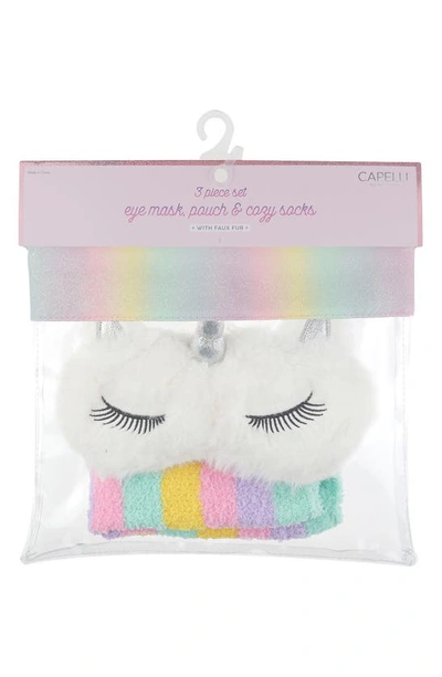 Shop Capelli New York Kids' Rainbow Unicorn 3-piece Accessory Set In Multi Co