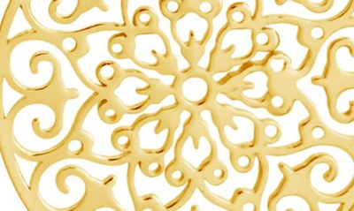 Sterling Forever 14k Over Silver Round Filigree Da In Gold