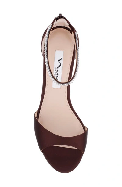 Shop Nina Volanda Ankle Strap Sandal In Dk Chocolate