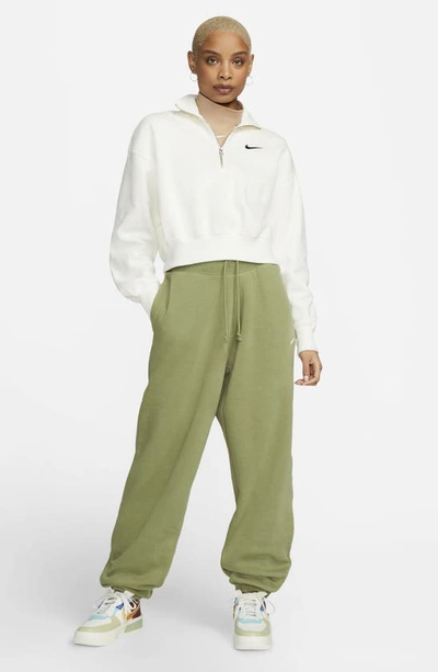 Shop Nike Sportswear Phoenix High Waist Fleece Sweatpants In Alligator/ Sail