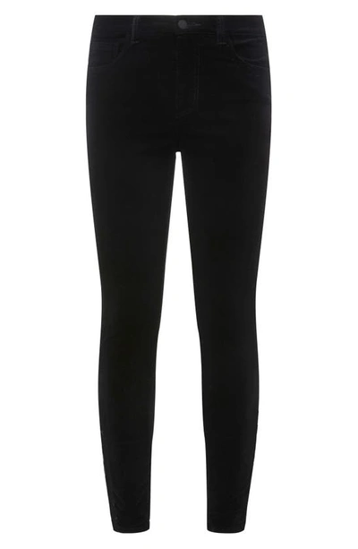 Shop L Agence Monique Ultra High Waist Skinny Velvet Pants In Noir