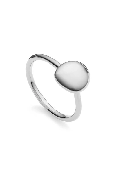 Shop Monica Vinader Nura Small Pebble Stacking Ring In Silver