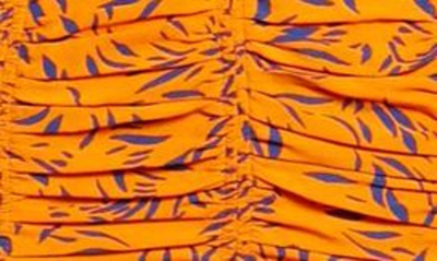 Shop Proenza Schouler Ruched Crêpe De Chine Tank Dress In Orange Multi
