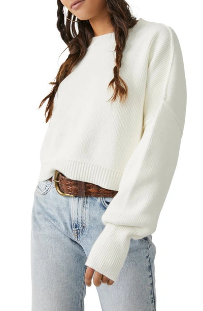 Free People Easy Street Crop Pullover Sweater In Moonglow In Moonglow