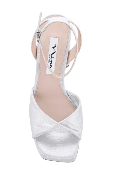 Nina Women's Stacie Platform Evening Sandal Women's Shoes In True Silver