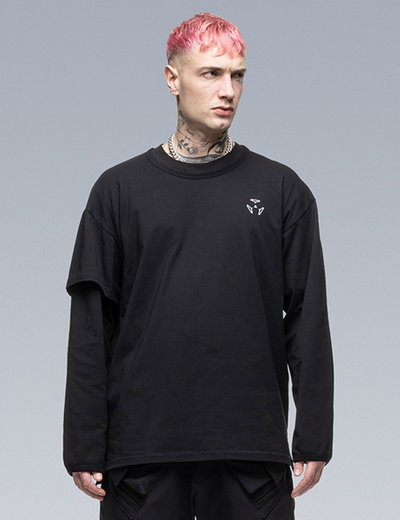 Shop Acronym 100% Organic Cotton Long Sleeve T-shirt In Black