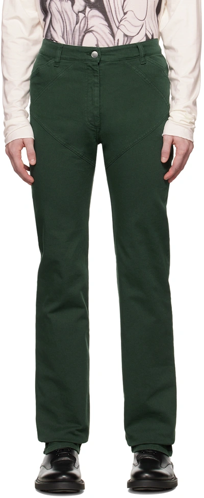 Maximilian Davis Green Telford Jeans In Forest Green