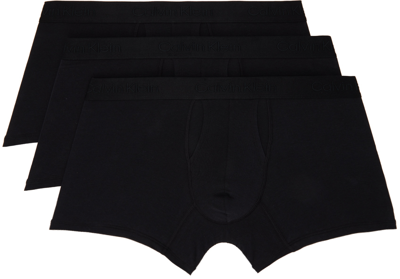 Shop Calvin Klein Underwear Three-pack Black Standard Boxers In 3 Black Beauty
