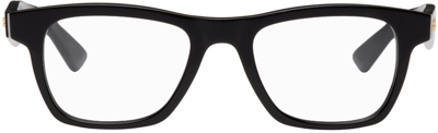 Shop Bottega Veneta Black Square Glasses In Black-black-transpar