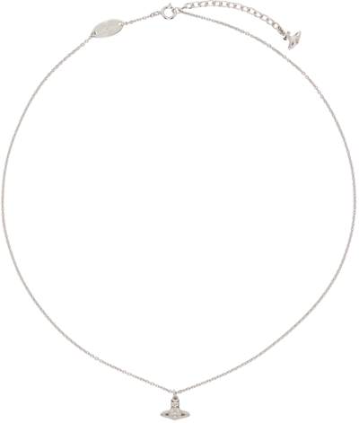 Shop Vivienne Westwood Silver Oslo Pendant Necklace In P019 Platinum