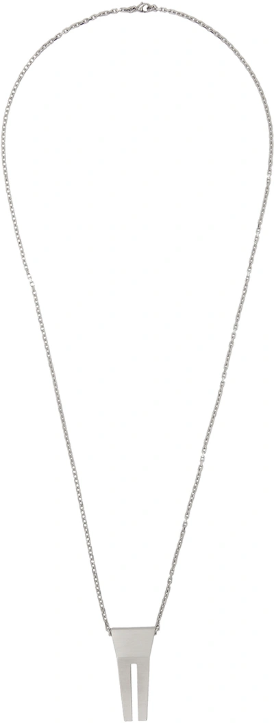 Shop Rick Owens Silver Open Trunk Chain Necklace In 128 Palladio