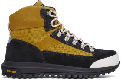 Shop Diemme Yellow & Black One Hiker Boots In Golden Spice