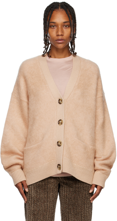 Shop Acne Studios Beige Brushed Cardigan In Warm Beige