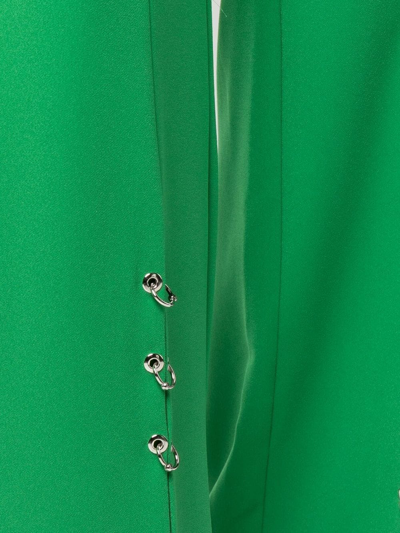Shop John Richmond Eyelet-detail High-waisted Trousers In Green