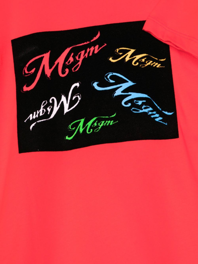 Msgm Logo Print T-shirt In Red