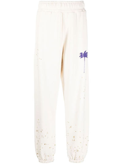 Shop Palm Angels Palm Tree Print Track Pants In Neutrals