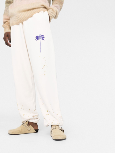 Shop Palm Angels Palm Tree Print Track Pants In Neutrals