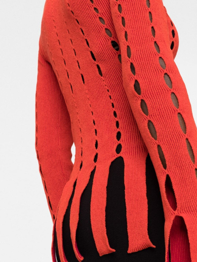 Shop Ambush Cut-out Knitted Top In Orange