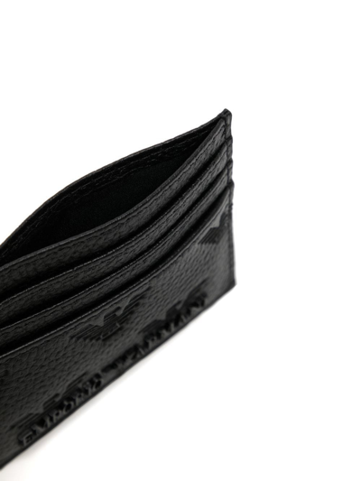 Shop Emporio Armani Debossed-logo Cardholder In Black