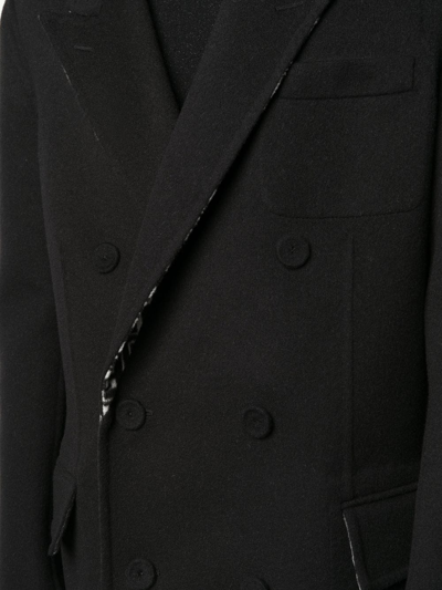 Fendi Ff-print Double-breasted Reversible Coat In Black