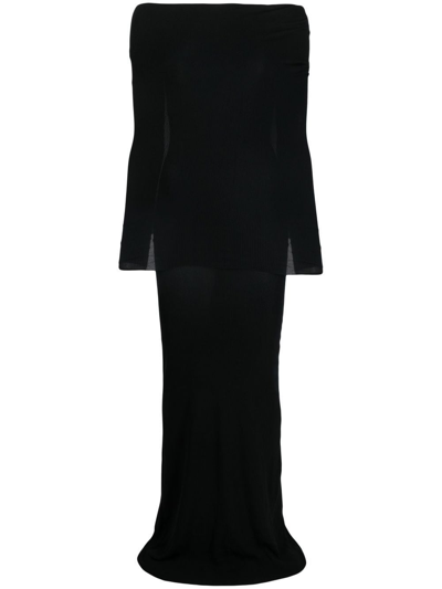 Shop Balenciaga Layered Maxi Dress In Black