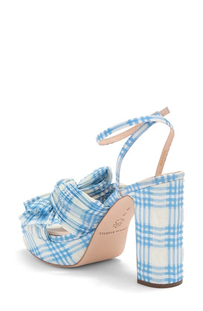 Shop Loeffler Randall Natalia Platform Sandal In Blue/ Cream Plaid