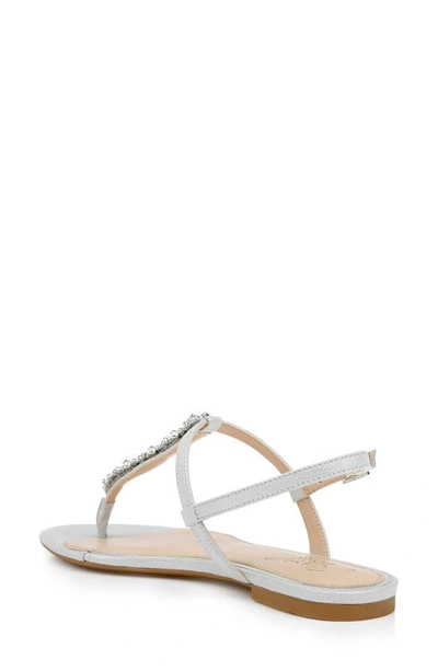 Shop Jewel Badgley Mischka Dafina Slingback Sandal In Silver Microsuede