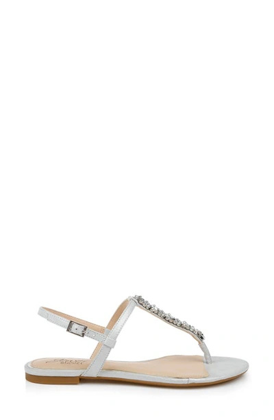 Shop Jewel Badgley Mischka Dafina Slingback Sandal In Silver Microsuede