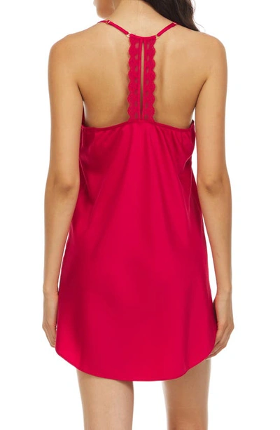 Shop Flora Nikrooz Victoria Lace Trim Chemise In Red