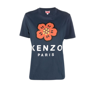 Shop Kenzo Blue Boke Flower Cotton T-shirt