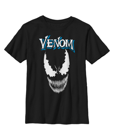 Shop Marvel Boy's  Venom Face Logo Child T-shirt In Black