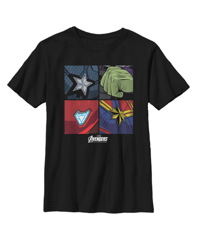 Shop Marvel Boy's  Avengers: Endgame Emblem 4 Panel Child T-shirt In Black