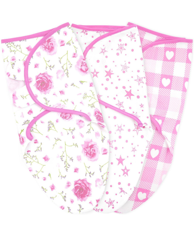 Shop Bublo Baby Baby Swaddle Blanket Boy Girl, 3 Pack Newborn Swaddles, Infant Adjustable Swaddling Sleep Sack In Pink