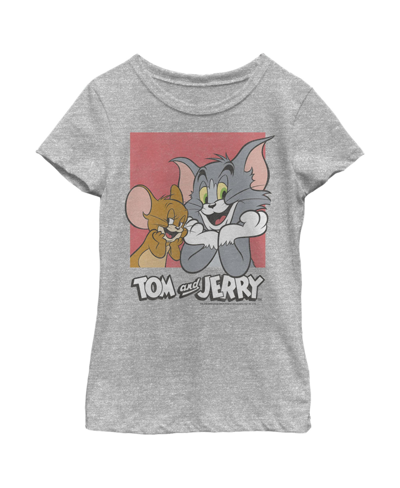 Shop Warner Bros Girl's Tom And Jerry Innocent Rivalry Child T-shirt In Athletic Heather