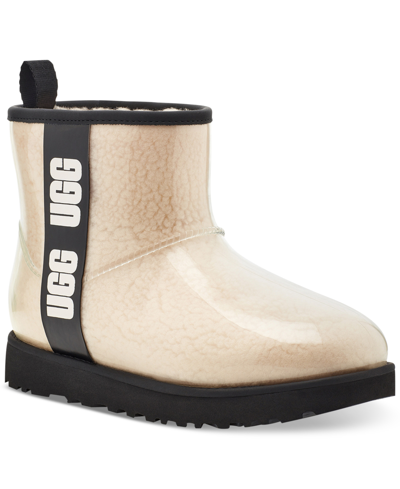 Shop Ugg Women's Classic Mini Clear Boots In Natural/ Black