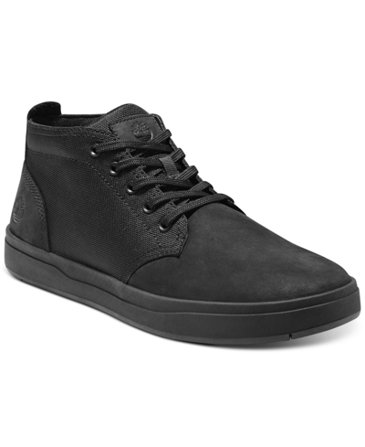 Shop Timberland Men's Davis Chukka Sneakers From Finish Line In Black Out Nubuck