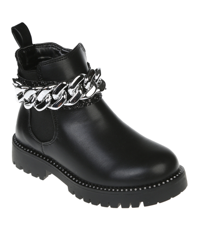 Shop Vince Camuto Little Girls Moto Fashion Ankle Boots In Black