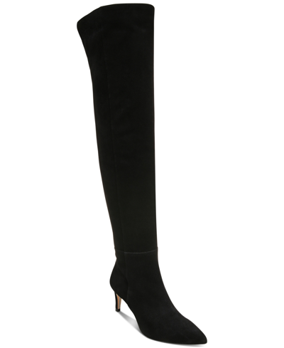 Shop Sam Edelman Women's Ursula Mid-heel Over-the-knee Dress Boots Women's Shoes In Black Suede