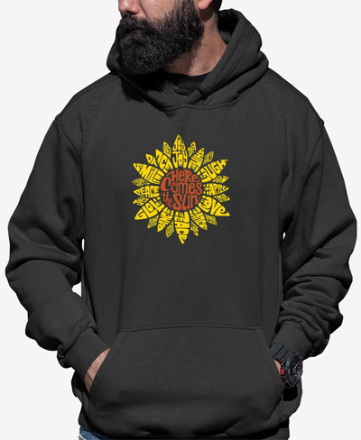 La Pop Art Men's Sunflower Word Art Hooded Sweatshirt In Gray
