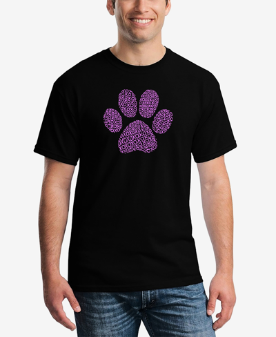 Shop La Pop Art Men's Xoxo Dog Paw Word Art Short Sleeve T-shirt In Black