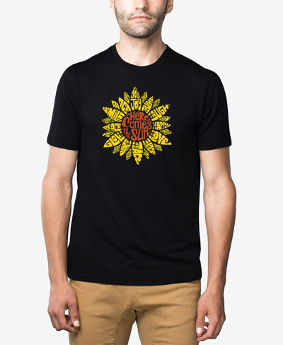 Shop La Pop Art Men's Premium Blend Word Art Sunflower T-shirt In Black