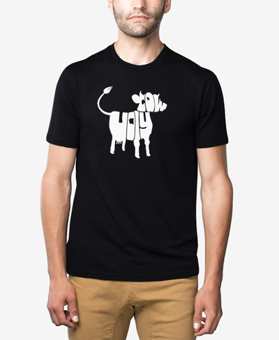 Shop La Pop Art Men's Premium Blend Word Art Holy Cow T-shirt In Black