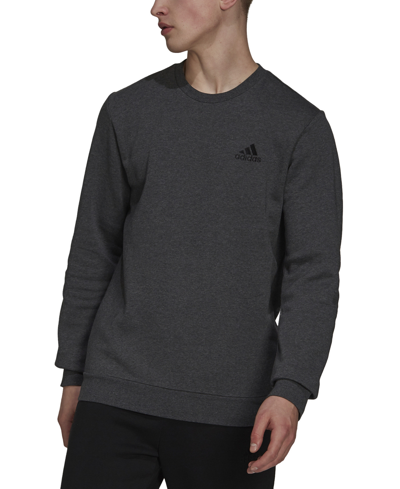 Shop Adidas Originals Men's Feel Cozy Essentials Classic-fit Embroidered Logo Fleece Sweatshirt In Dgh