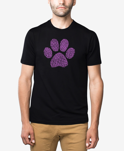 Shop La Pop Art Men's Premium Blend Word Art Xoxo Dog Paw T-shirt In Black