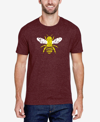 Shop La Pop Art Men's Premium Blend Word Art Bee Kind T-shirt In Burgundy