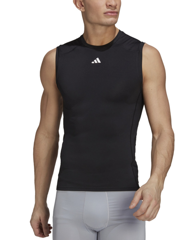 Shop Adidas Originals Men's Techfit Performance Training Sleeveless T-shirt In Black