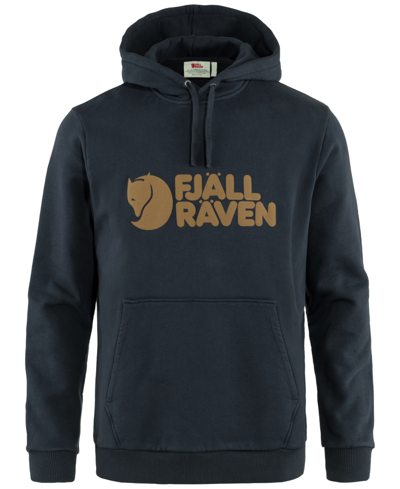 Shop Fjall Raven Men's Felpa Jersey Pullover Logo Graphic Hoodie In Dark Navy